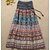 cheap Women&#039;s Skirts-Women&#039;s Boho Print Blue Orange Skirt, Maxi Beach Ruched Elastic Waist