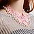 cheap Vip Deal-Omuto Upscale Lace Pink Flower Pearl Handmade Necklaces