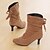 cheap Women&#039;s Boots-Women&#039;s Stiletto Heel Bowknot Leatherette 15.24-20.32 cm / Mid-Calf Boots Fall / Winter Black / Brown / Beige