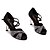 cheap Salsa Shoes-Women&#039;s Latin Satin Heel Rhinestone Black Purple 4&quot; &amp; Up Non Customizable