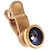 billige Mobilkamera-tilbehør-3-i-1 Fish Eye, Makro og Vidvinkel foto linse til iPhone / iPad m.fl. (assorterede farver)