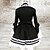 cheap Lolita Dresses-Gothic Lolita Vacation Dress Dress Women&#039;s Girls&#039; Cotton Japanese Cosplay Costumes Plus Size Customized Black Ball Gown Patchwork Color Block Long Sleeve Medium Length