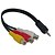 cheap Audio Cables-3.5mm Jack Plug to 3 RCA Adapter AV Cable for Audio Video 20cm