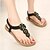 cheap Women&#039;s Sandals-Women&#039;s Summer T-Strap Leatherette Casual Flat Heel Rhinestone Black Brown