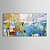 abordables Peintures Abstraites-Peinture à l&#039;huile Hang-peint Peint à la main - Abstrait Contemporain Inclure cadre intérieur / Toile tendue