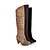 baratos Botas de mulher-Mulheres Salto Robusto Camurça 35.56-40.64 cm / Botas Cano Alto Outono / Inverno Preto / Marrom / Amarelo