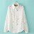 billige Bluser og skjorter til kvinner-Normal - Tynn - Vintage/Fritid/Søt - Lin) Bluse