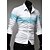 お買い得  メンズシャツ-カジュアル シャツ 長袖 トップの ダークブルー ライトブルー / ワーク