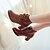 abordables Botas de mujer-Mujer Zapatos Semicuero Primavera Otoño Invierno Tacón Cuadrado Botines/Hasta el Tobillo Con Cordón Para Casual Negro Rojo Marrón