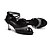 cheap Latin Shoes-Women&#039;s Latin Satin Sandal Heel Crystal Chunky Heel Black Khaki 4&quot; &amp; Up Non Customizable