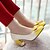זול נעלי עקב לנשים-נשים נעליים עור פטנט אביב קיץ סתיו חורף עקב עבה פפיון עבור קזו&#039;אל ורוד כחול צהוב