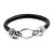 cheap Men&#039;s Bracelets-Fashion Nice Korean Style Men Two Leopard Snake Twine Black Alloy Leather Chain&amp;Link Bracelet(1 Pc)