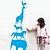 abordables Autocollants muraux-Createforlife ® Animal de bande dessinée Pyramide Toise enfants autocollant de pièce de crèche mur Wall Art Stickers