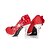 cheap Women&#039;s Heels-Women&#039;s Wedding Shoes Heels/Round Toe Heels Wedding/Party &amp; Evening Red/Gold