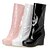 cheap Women&#039;s Boots-Women&#039;s Fall / Winter Wedge Heel Dress Party &amp; Evening Office &amp; Career Leatherette 20.32-25.4 cm / Mid-Calf Boots Black / White / Pink / EU39