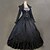 cheap Historical &amp; Vintage Costumes-Victorian Medieval 18th Century Square Neck Vacation Dress Dress Party Costume Masquerade Prom Dress Women&#039;s Lace Cotton Costume Black Vintage Cosplay Party Prom Long Sleeve Ankle Length Long Length