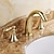 billige Flerhulls-Brass Bathroom Sink Faucet,Widespread Two Handles Three Holes Bathroom Faucet with Valve and Hot/Cold Switch