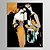 voordelige Topkunstenaars olieverfschilderijen-Handgeschilderde Mensen Eén paneel Canvas Hang-geschilderd olieverfschilderij For Huisdecoratie