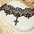 abordables Colliers-cru gothique croix de type café dentelle collier des femmes InOne