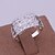 billige Ringe-Statement Ring Kvadratisk Zirconium Sølv Messing Zirkonium Kvadratisk Zirconium Personaliseret Mode / Dame / Sølvbelagt / Sølvbelagt