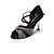 cheap Salsa Shoes-Women&#039;s Latin Satin Heel Rhinestone Black Purple 4&quot; &amp; Up Non Customizable