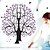 economico Adesivi murali-Createforlife ® Cartoon Albero viola con uccelli bambini Camera dei bambini Wall Sticker Wall Art Stickers