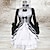 preiswerte Lolita Kleider-Gotische Lolita Urlaubskleid Kleid Damen Mädchen Baumwolle Japanisch Cosplay Kostüme Übergrössen Kundenspezifische Schwarz Ballkleid Patchwork Einfarbig Langarm Mittlerer Länge