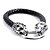 cheap Men&#039;s Bracelets-Fashion Nice Korean Style Men Two Leopard Snake Twine Black Alloy Leather Chain&amp;Link Bracelet(1 Pc)