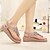 cheap Women&#039;s Sandals-Women&#039;s Summer T-Strap Leatherette Casual Flat Heel Rhinestone Purple Beige