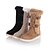 baratos Botas de mulher-Feminino Courino Primavera Outono Inverno Casual Rasteiro Preto Marrom Bege Menos de 2,5cm