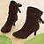 baratos Botas de mulher-Feminino Sapatos Primavera Outono Inverno Salto Cone Botas Curtas / Ankle Laço Para Social Preto Marrom Bege