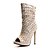 abordables Zapatos de mujer-zapatos de las mujeres bc botas peep toe de lona tacón de aguja a media pierna con el remache