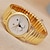 זול שעונים אופנתיים-לנשים שעוני אופנה קווארץ PU להקה אנימציה זהב