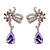 cheap Earrings-S&amp;V Brass With Cubic Zirconia Drop Earrings (More Colors)