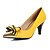 cheap Women&#039;s Heels-Women&#039;s Shoes Sheepskin Spring Summer Fall Winter Cone Heel Bowknot For Dress Blue Yellow Orange