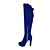 voordelige Dameslaarzen-Dames Schoenen Imitatiesuède Herfst / Winter Naaldhak 45.72-50.8 cm / &gt;50.8 cm / Over de knie laarzen Rits Zwart / Blauw