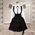 preiswerte Kostüme aus aller Welt-Classic Lolita Vintage Inspirationen Kleid Austattungen Damen Baumwolle Cosplay Kostüme Schwarz Vintage Langarm Mittlerer Länge