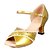 cheap Latin Shoes-Women‘s Dance Shoes Latin Leatherette Low Heel Yellow/White