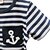 お買い得  セット-Boy&#039;s Korean Boy Boutique Quality Cotton Navy Striped Suit Summer Child Sports Suit
