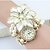 billiga Armbandsklockor-Women&#039;s Bracelet Watch Quartz White / Gold Imitation Diamond Analog Ladies Flower Pearls Elegant Fashion - Golden White One Year Battery Life / SSUO 377