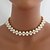 preiswerte Perlenhalskette-Damen Perlen Halsketten Stränge Halskette Brautkleidung Künstliche Perle Weiß Modische Halsketten Schmuck Für Hochzeit Party Normal Alltag