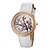 abordables Relojes de moda-Mujer Reloj de Pulsera Cuarzo Cuero Sintético Acolchado Negro / Blanco / Azul La imitación de diamante Analógico damas Flor Casual Moda - Blanco Negro Rojo