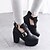 cheap Women&#039;s Boots-Women&#039;s Fall / Winter Heels / Platform / Round Toe Patent Leather Office &amp; Career / Dress / Party &amp; Evening Chunky Heel Black