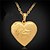 olcso Vip Deal-U7 i love you bélyegek fotó medált szív medál lebegő medálokat 18k valódi arany platinával bevont nyaklánc