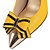 cheap Women&#039;s Heels-Women&#039;s Shoes Sheepskin Spring Summer Fall Winter Cone Heel Bowknot For Dress Blue Yellow Orange