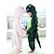 cheap Kigurumi Pajamas-Kid&#039;s Kigurumi Pajamas Dinosaur Animal Onesie Pajamas Flannel Toison Green / Pink Cosplay For Boys and Girls Animal Sleepwear Cartoon Festival / Holiday Costumes