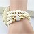 billiga Armbandsklockor-Women&#039;s Bracelet Watch Quartz White / Gold Imitation Diamond Analog Ladies Flower Pearls Elegant Fashion - Golden White One Year Battery Life / SSUO 377