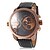 Недорогие Армейские часы-Oulm Муж. Модные часы Армейские часы Наручные часы Кварцевый Кожа Черный С двумя часовыми поясами Cool Аналоговый