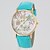 voordelige Trendy Horloge-Dames Modieus horloge Kwarts Vrijetijdshorloge PU Band Bloem Zwart Wit Blauw Kaki