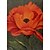 お買い得  ブラインド＆シェード-油絵のスタイルリアルな赤い花ローラーシェード